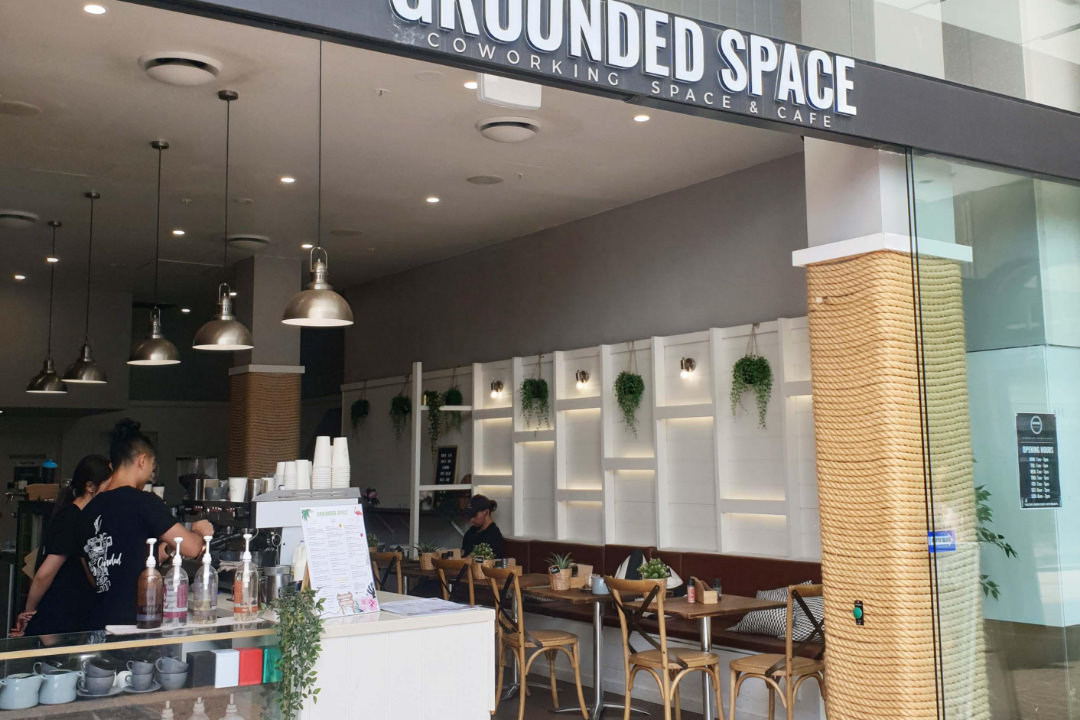 Image of the business Grounded Space which is a co-shared working space cafe. Any small business owner or entrepreneur can become a member and use the working space as a pseudo office.