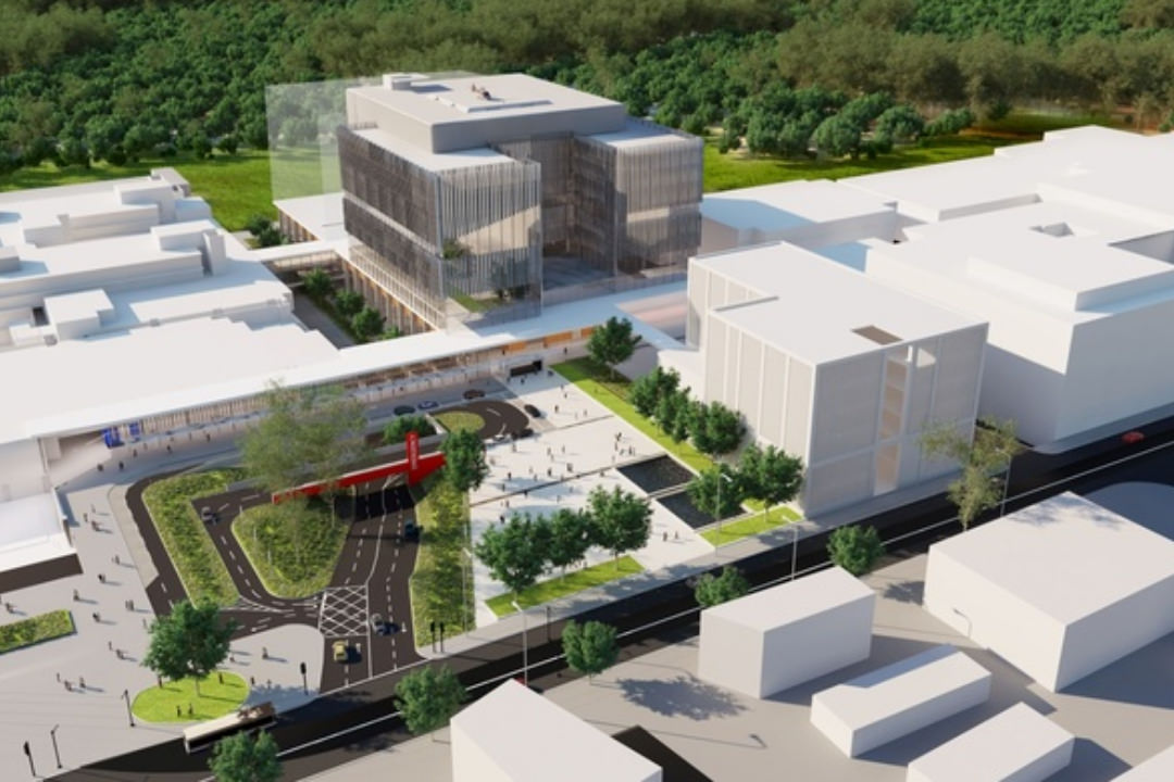 Architects rendering of Westmead hospital precinct at build out. Seven new surrounding buildings have been redeveloped with Westmead Hospital at the epicentre. 