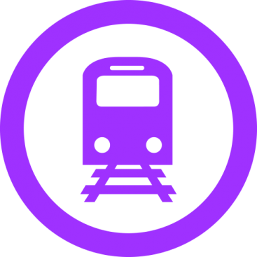 Icon that represents a rail transport service 