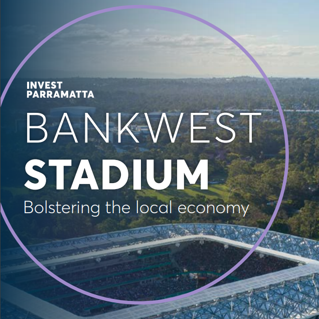 Image of the front cover of the "Bankwest Stadium - Bolstering The Local Economy Report."