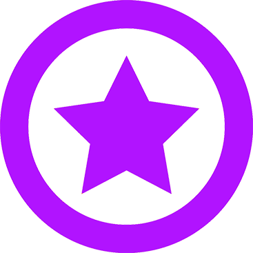 an icon of a purple star in a circle