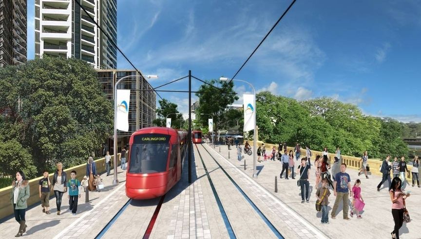 artistic impression of Parramatta light rail 