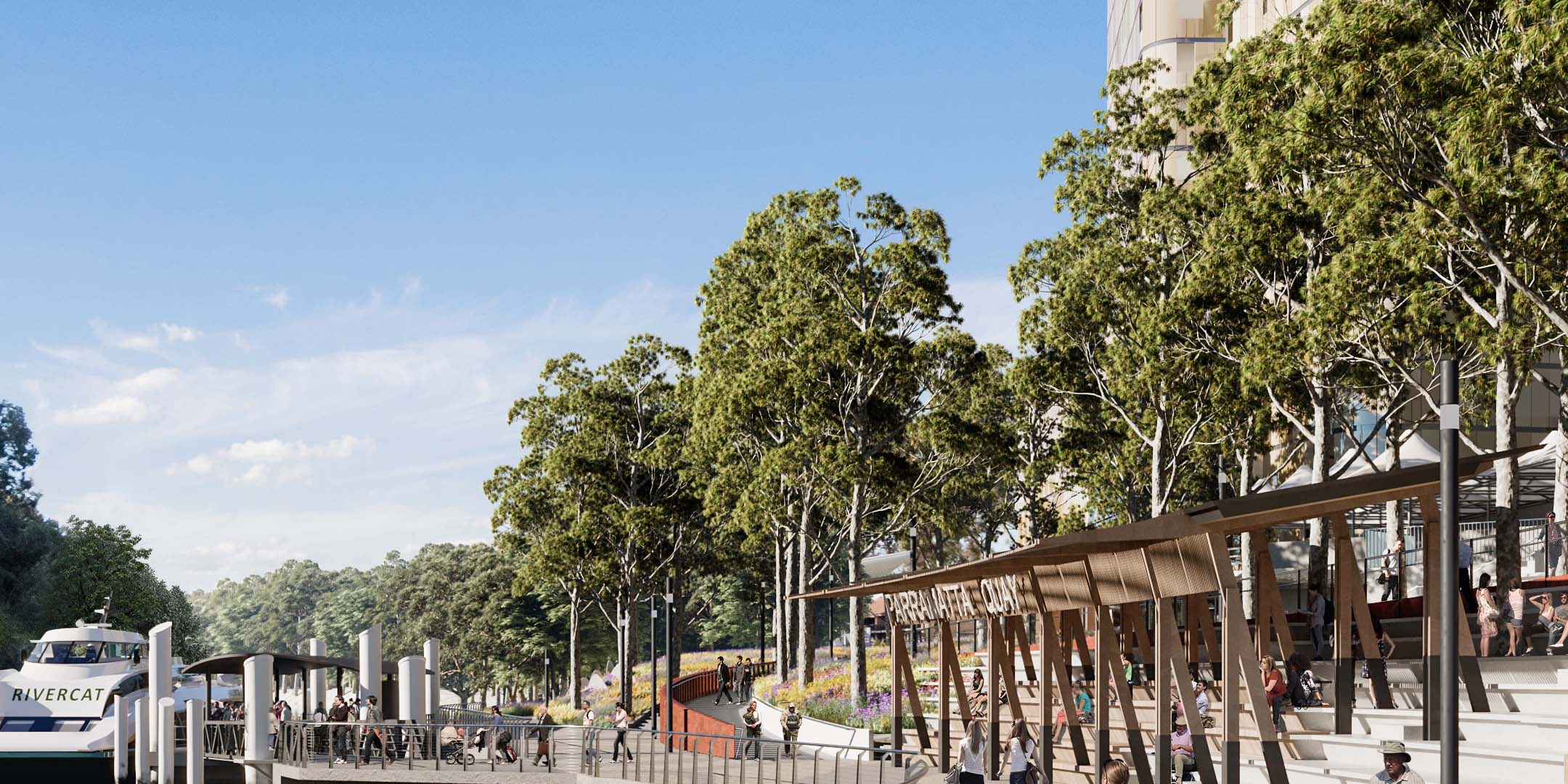 Architects rendering of the proposed Parramatta Quay and Charles Street Square Upgrade. 