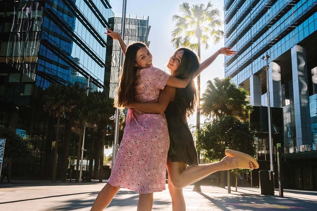 friends celebrating in parramatta square