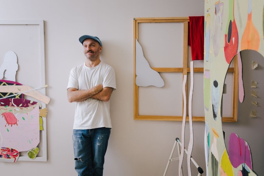 Portrait of artists Chris Dolman. Photo credit: Jacquie Manning.