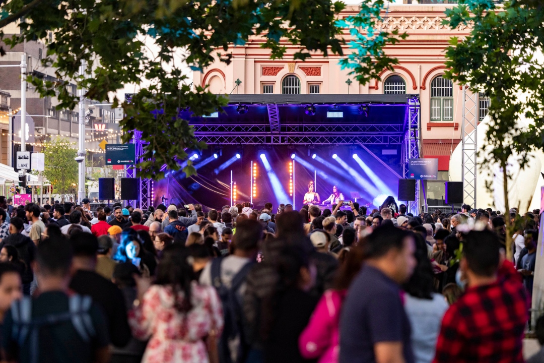 Large stage in Centenary Square