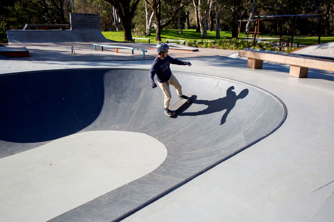 Kid at a skate park