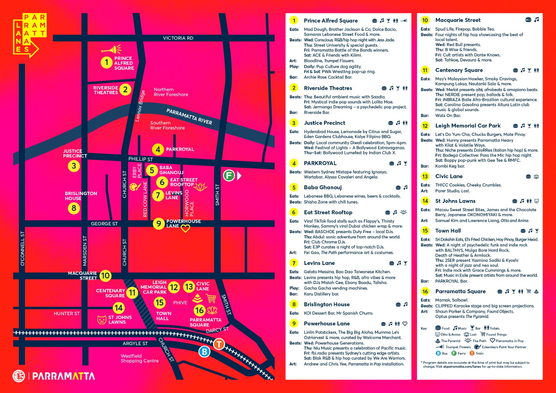 Parramatta Lanes map