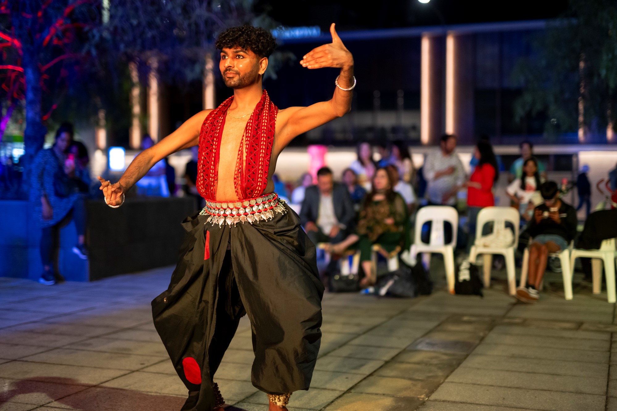 Man dancing in traditional garb