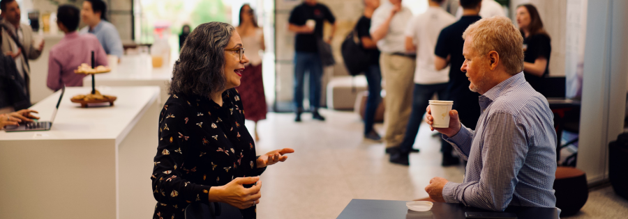 People networking in a room