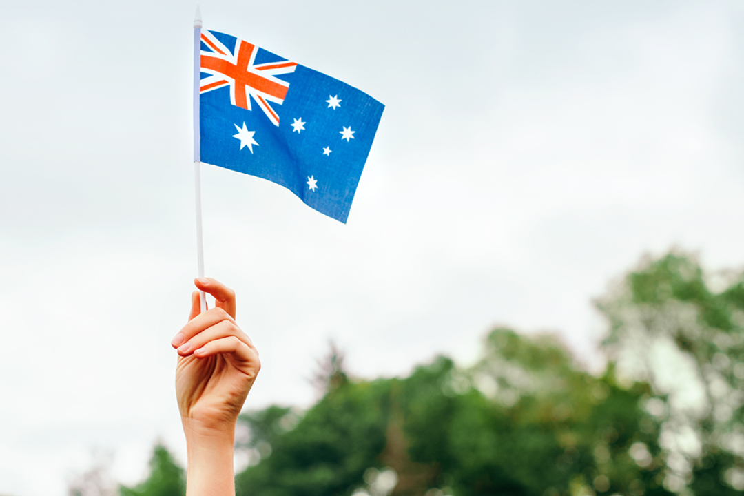 Australian Flag in hand