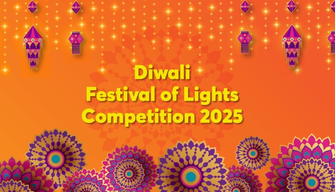 colourful image with purple design for Diwali