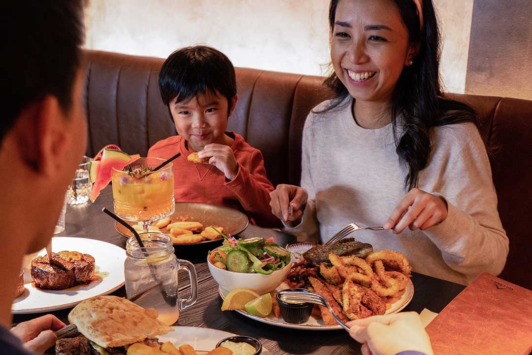 Family Eating at Restaurant