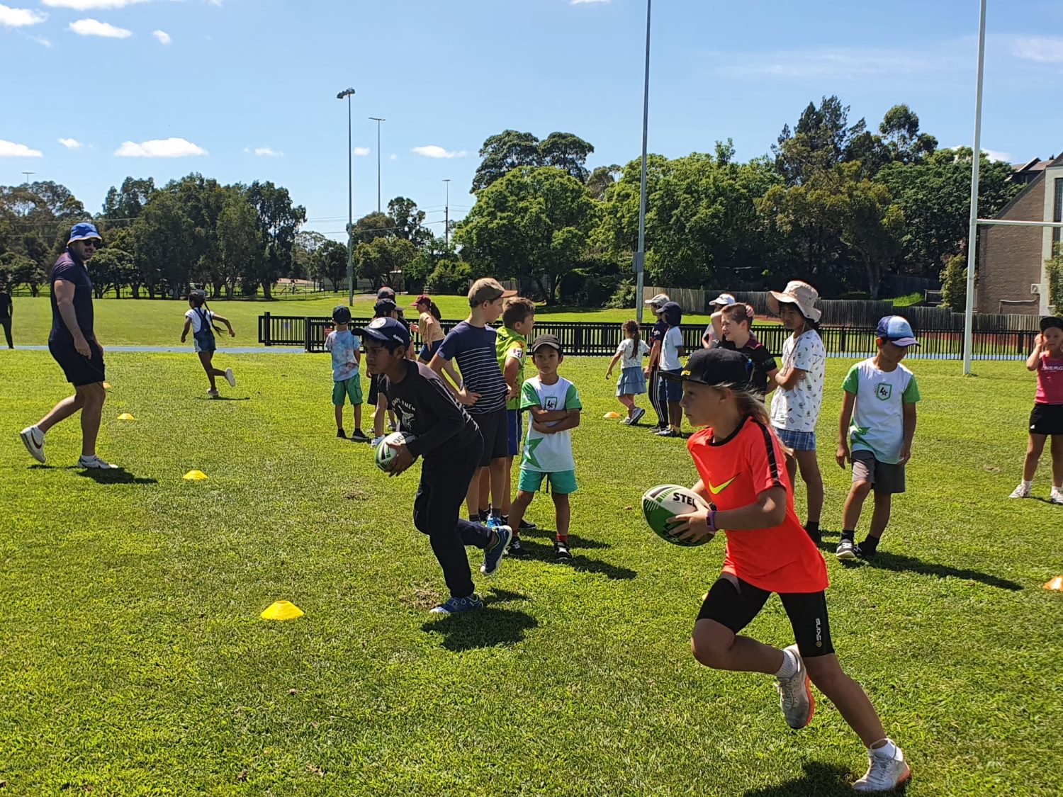 Kids playing rugby