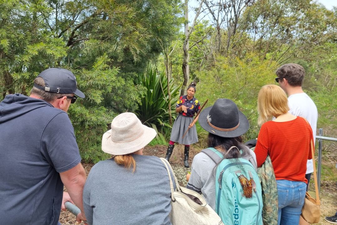 tour guide showing coal loader