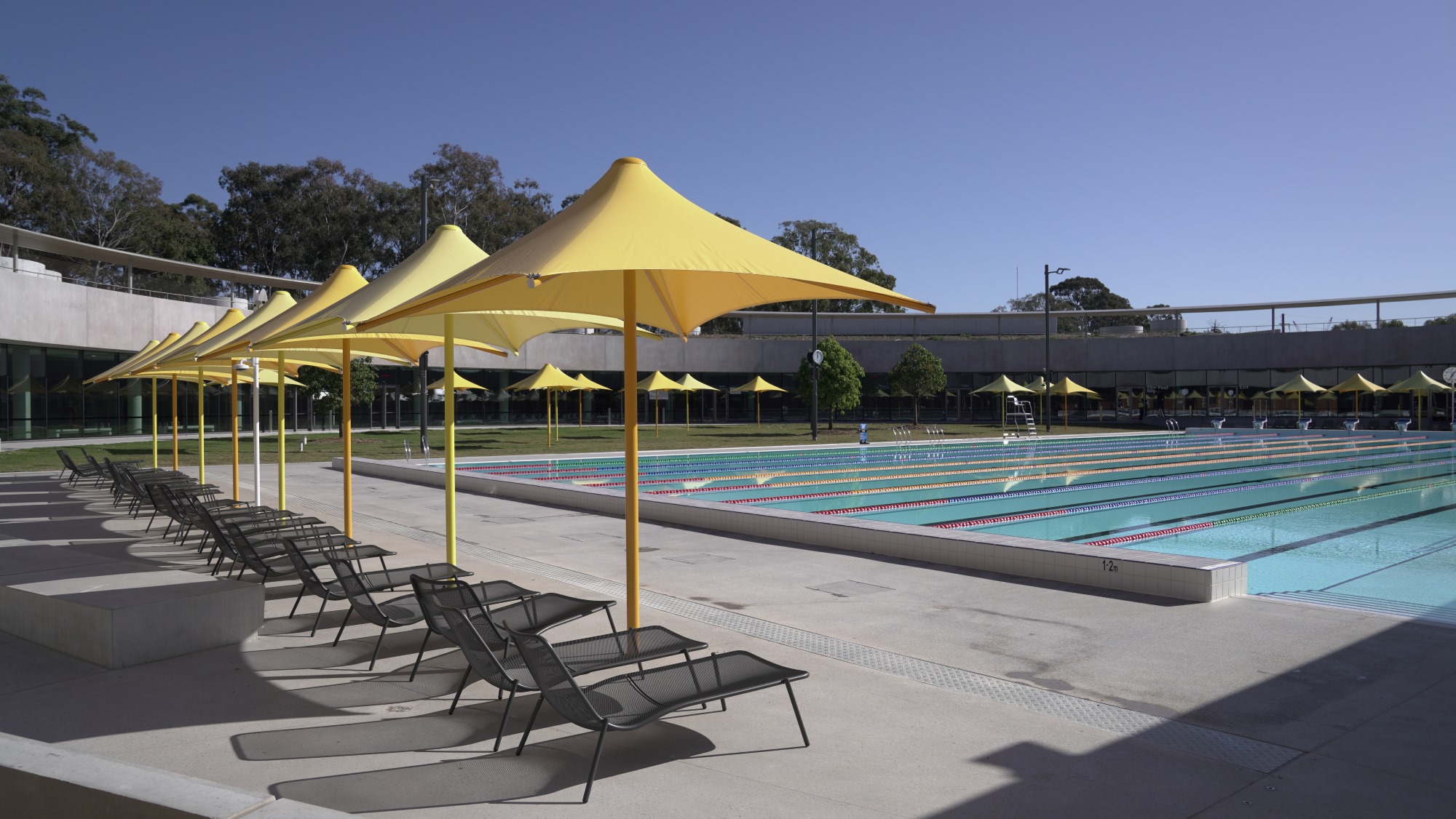 Parramatta Aquatic Centre outdoor pool and lounge chairs