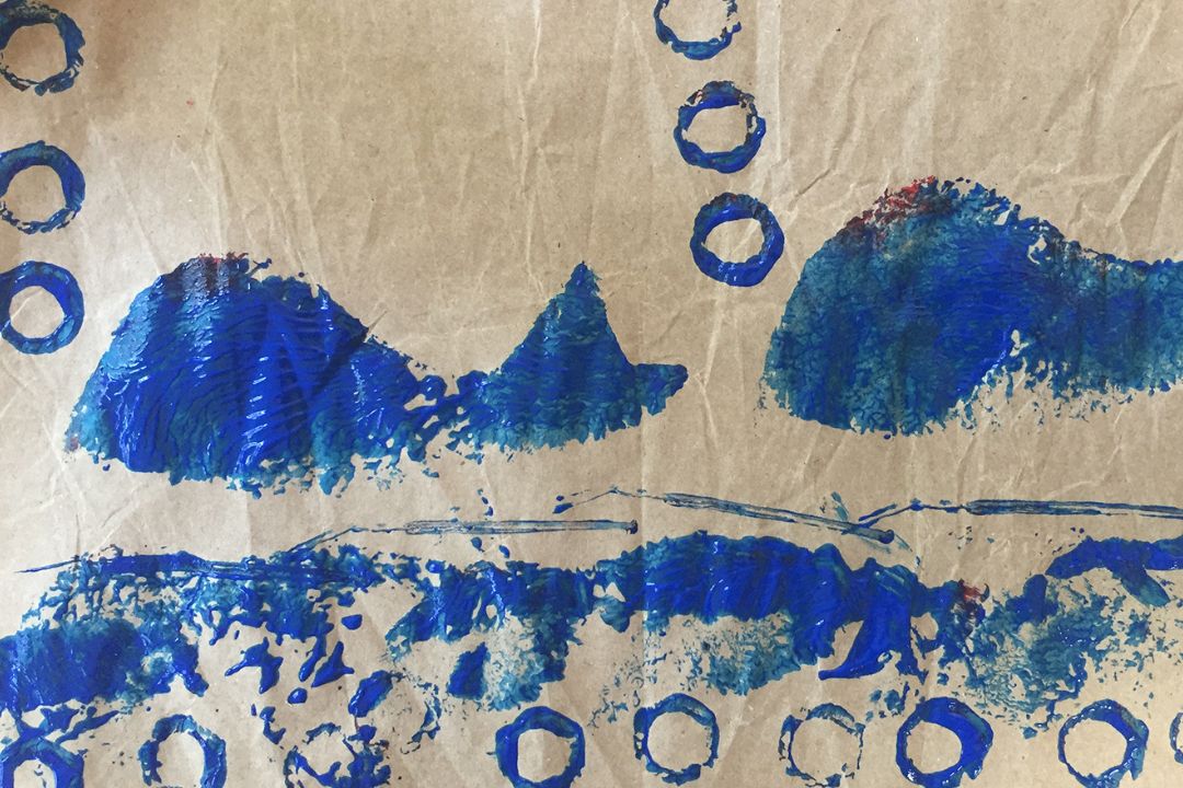 Painting with blue circles