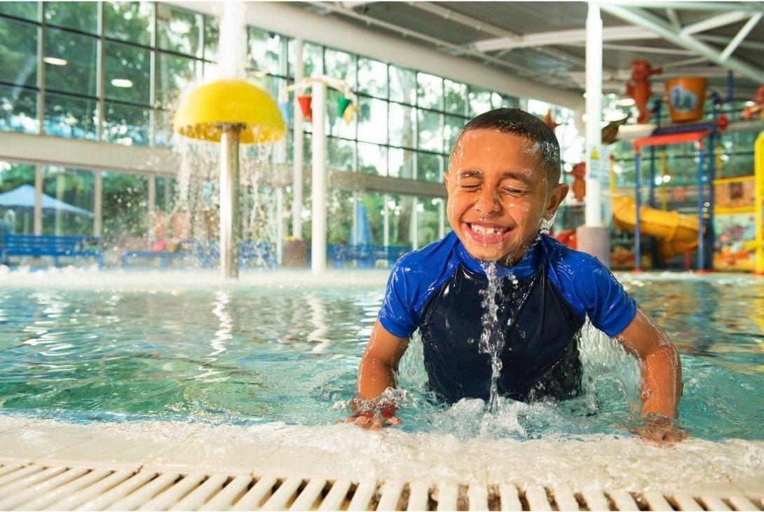 little boy at Aquatic Centre