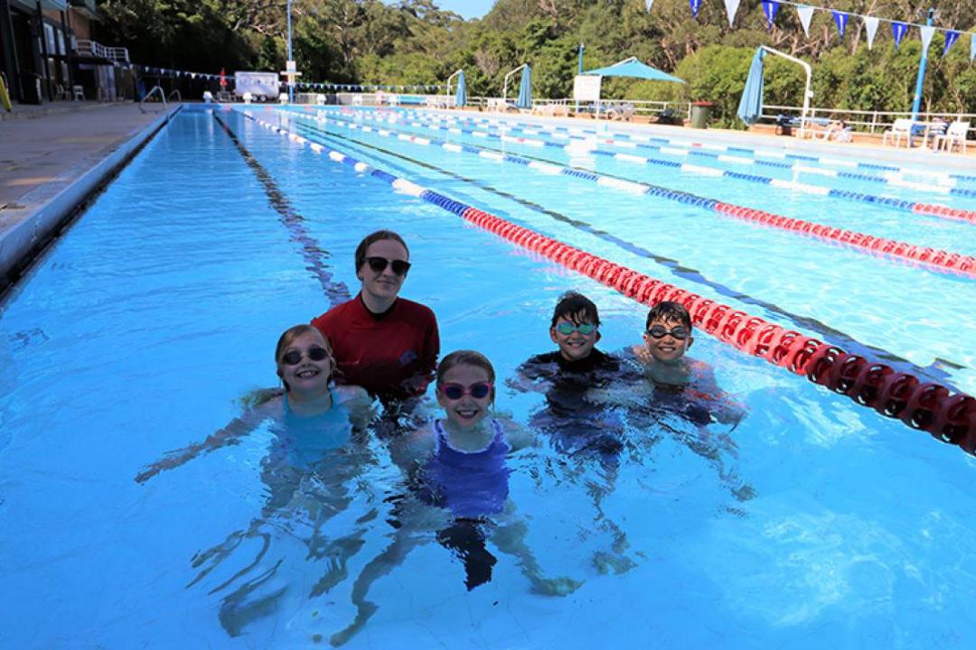 Child Swimmers with their swimming instructor at Epping Pool, a major social infrastructure centerpiece for the community