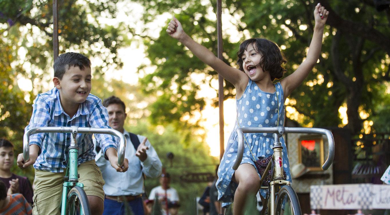 kids riding on bikes