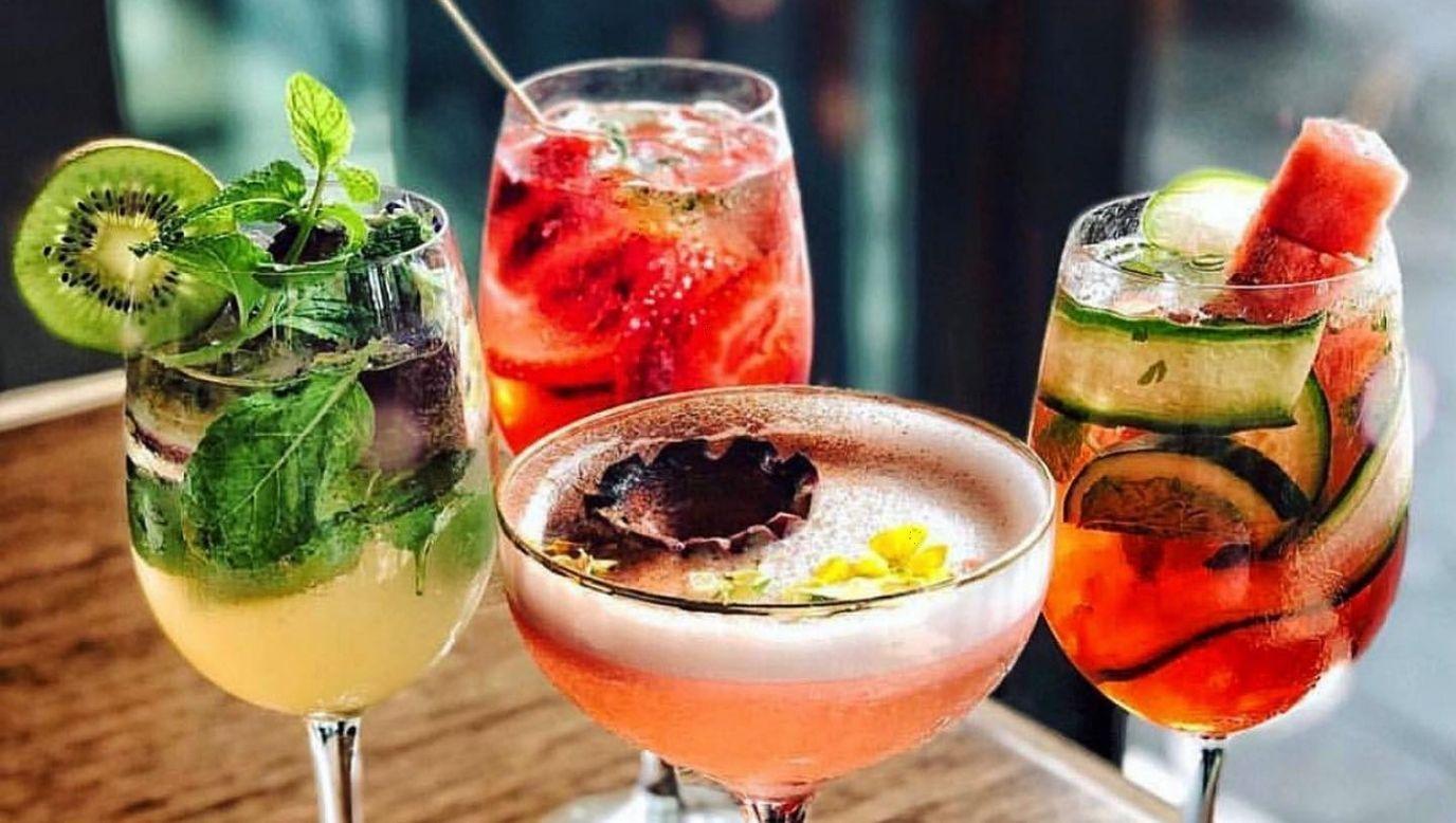 Four colourful cocktails