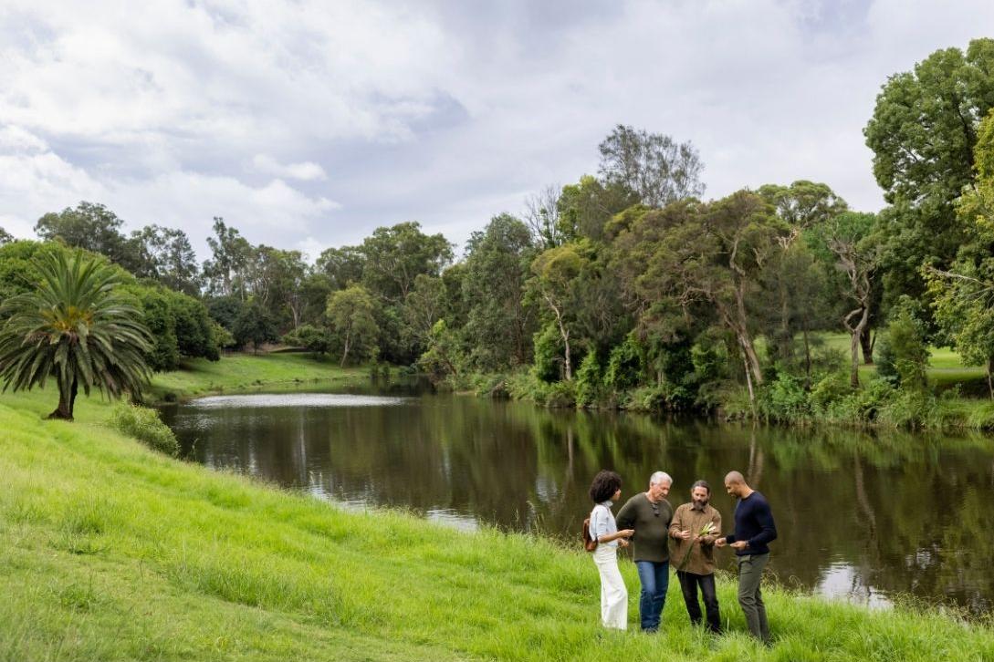 Aboriginal elder Uncle Chris Tobin taking visitors on a Warami Mittigar cultural tour