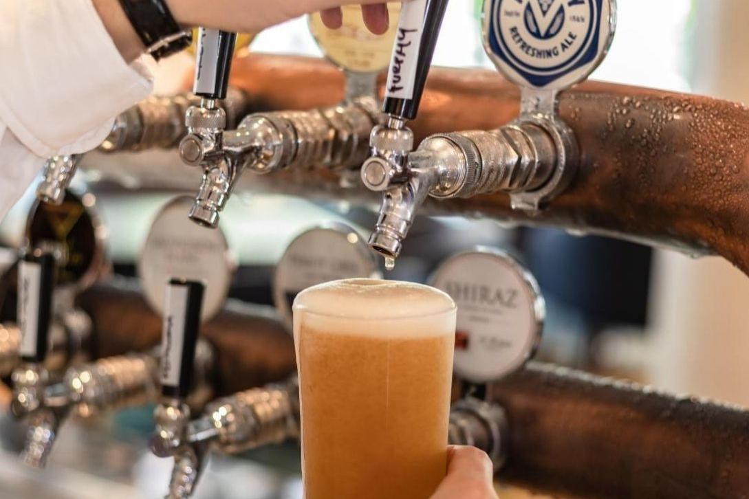 beer being poured