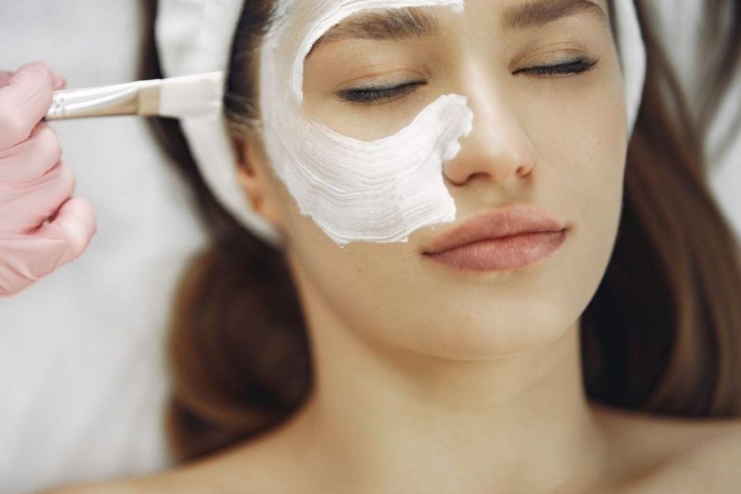 Lady getting facial treatment