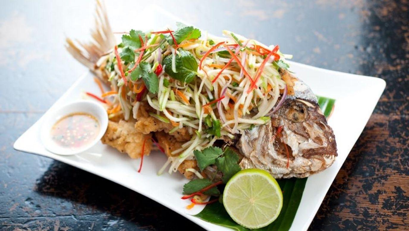 Thai steamed whole fish