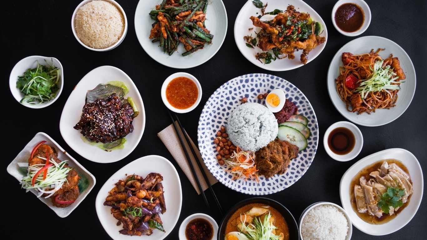 Assortment of Malaysian dishes