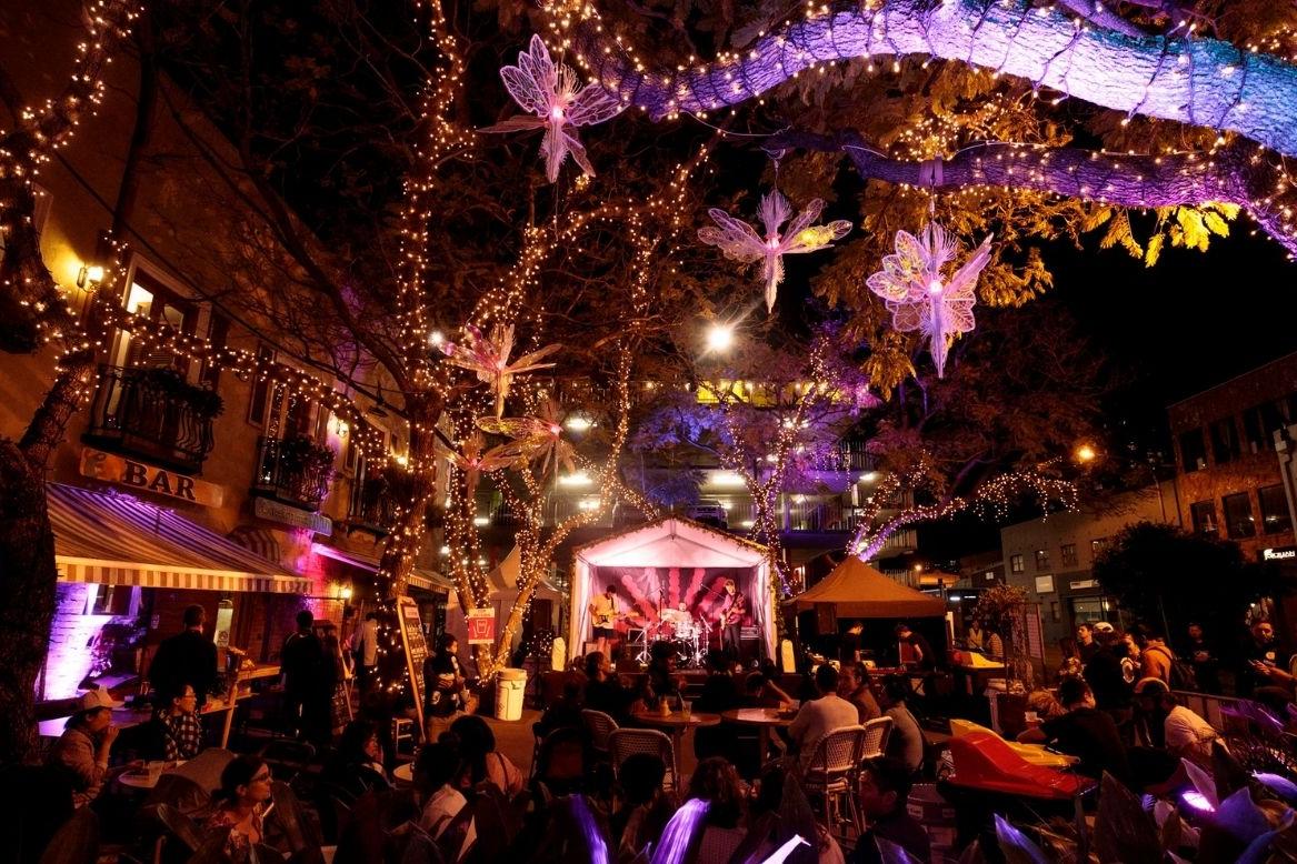 Parramatta Lanes festival - laneways lit up with fairy lights