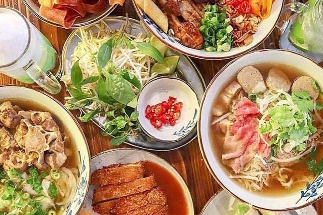 Vietnamese food spread