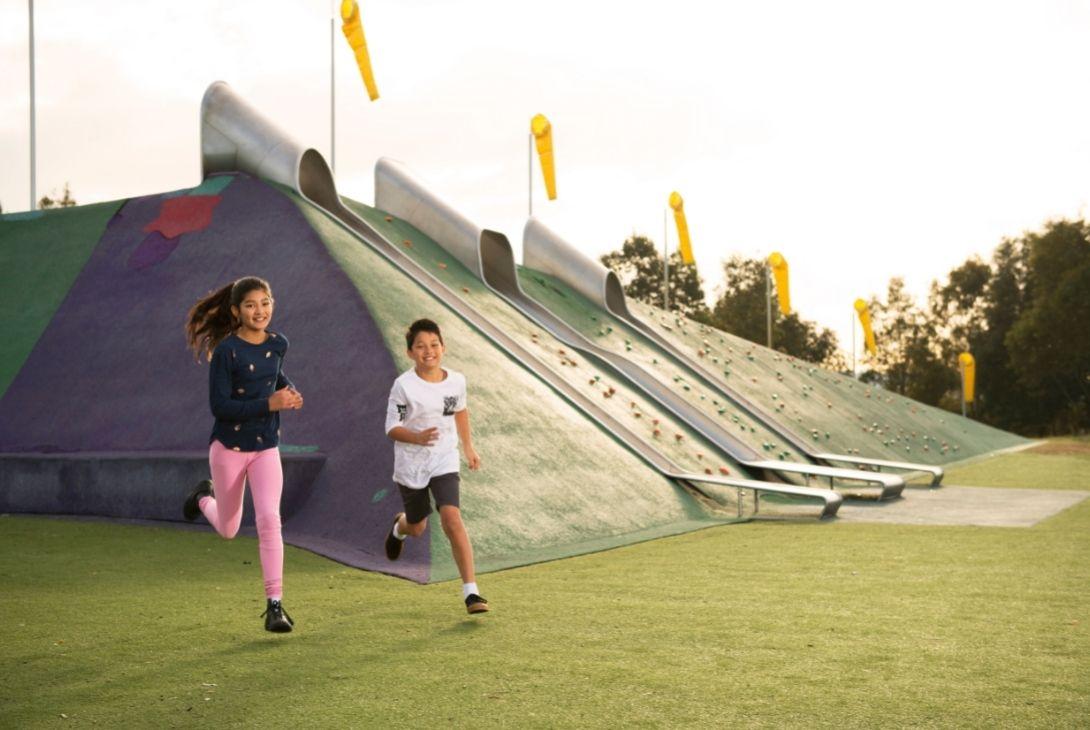 kids playing at blaxland riverside reserve