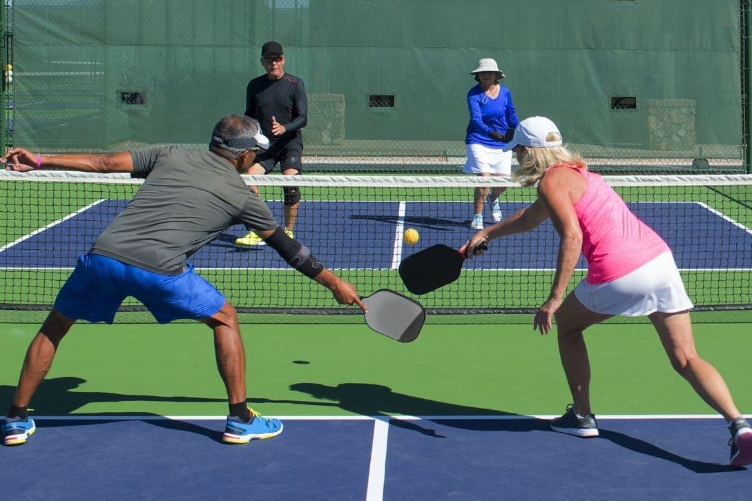 people playing pickleball