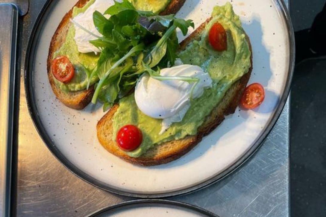 avocado and poached eggs on toast