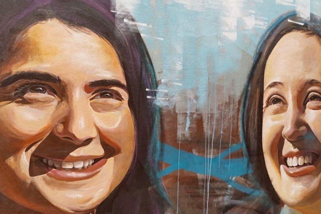 mural of two women
