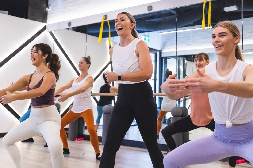 group of friends working out