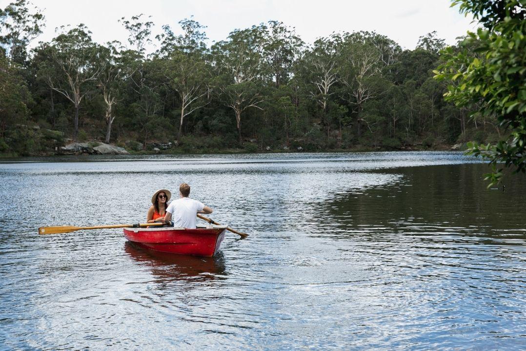 row boat in lake parramatta