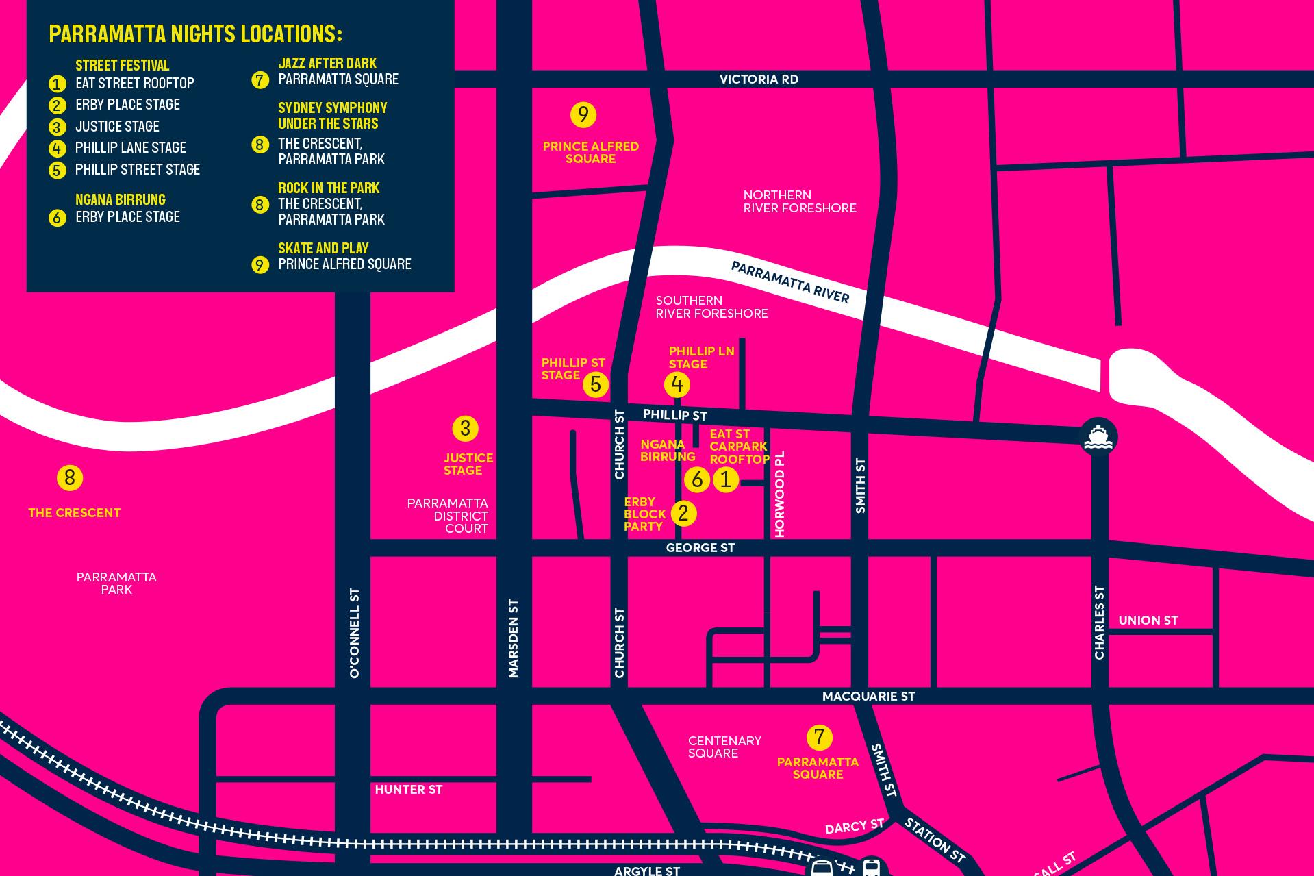 Parramatta Nights festival map