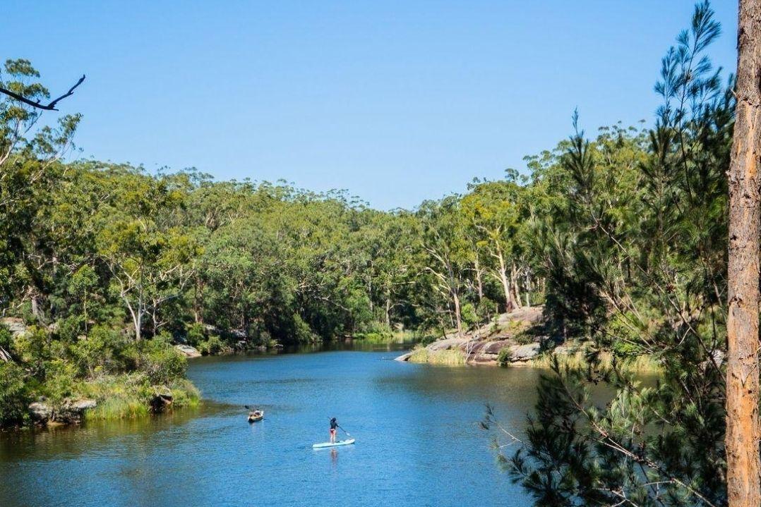 stand up paddle boarding at Lake Parramatta