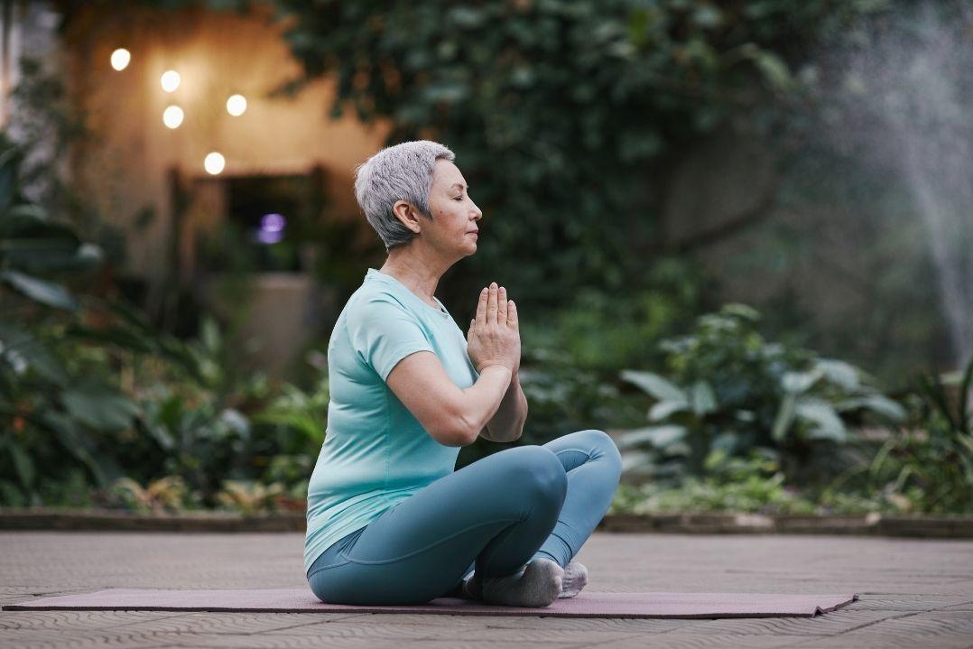 woman practicing yoga