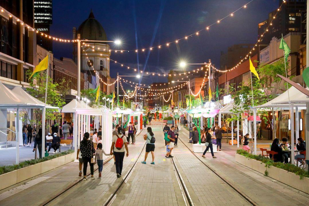 Church Street at night.