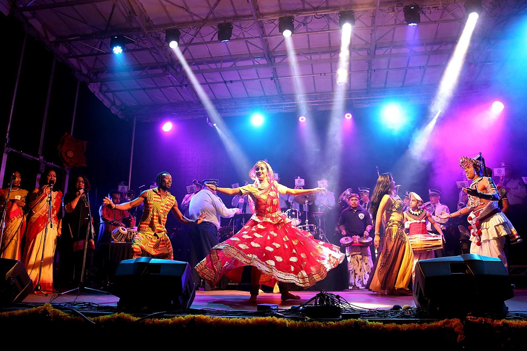 Performers on stage at Riverside Theatres