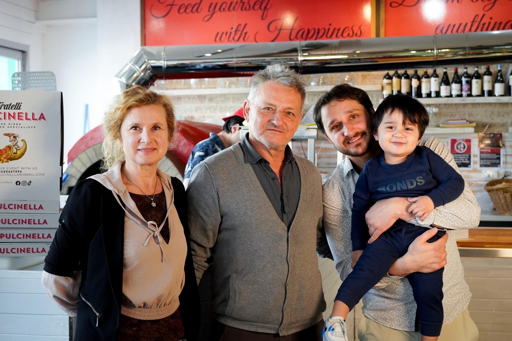 Family in a restaurant