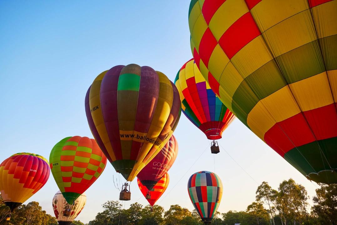 Hot air balloons in the sky