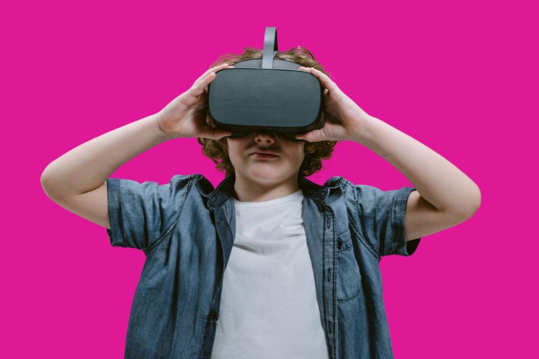 Boy in VR headset