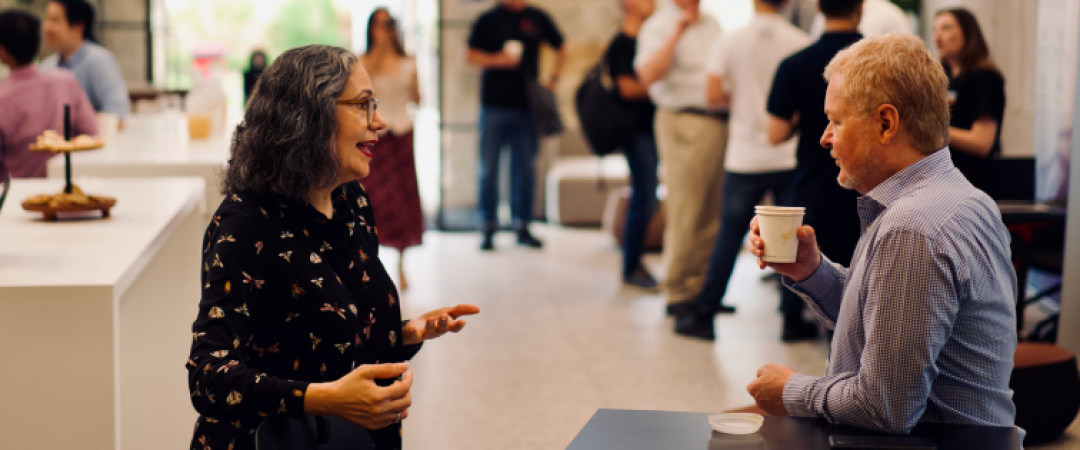 People networking in a room