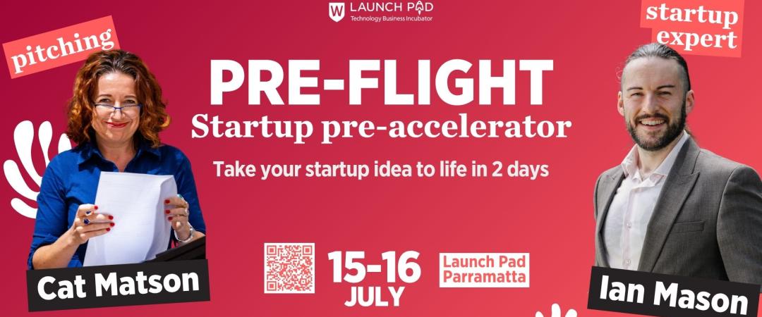 Pre Flight, Pre Startup Accelerator web banner image