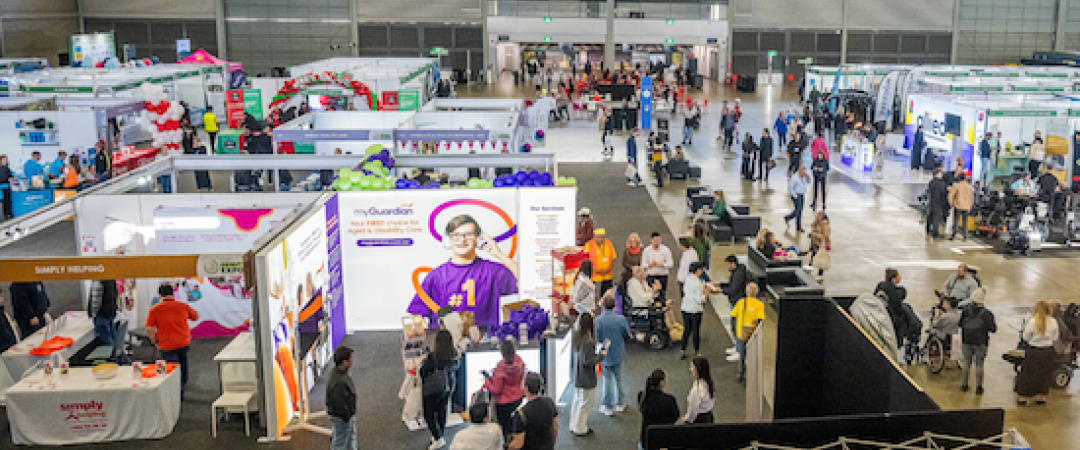 Large room with expo stalls