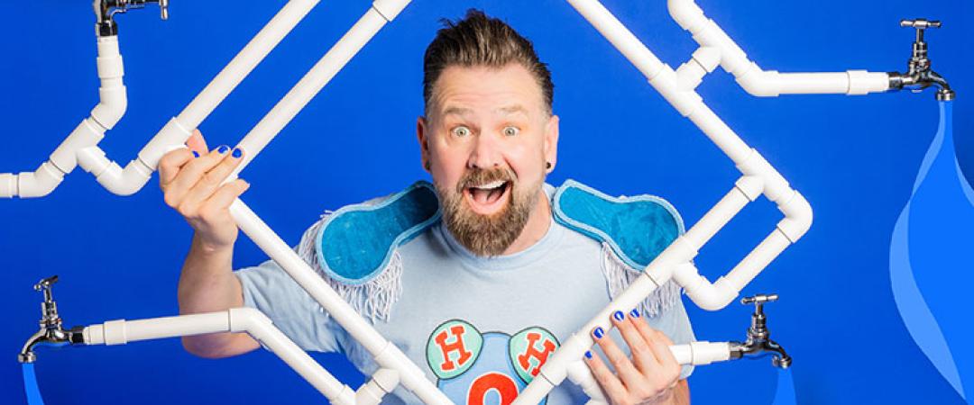 Beard main holding a large white square